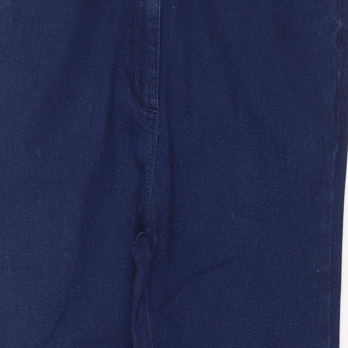 Bonmarche Womens Blue Cotton Straight Jeans Size 14 Regular Zip
