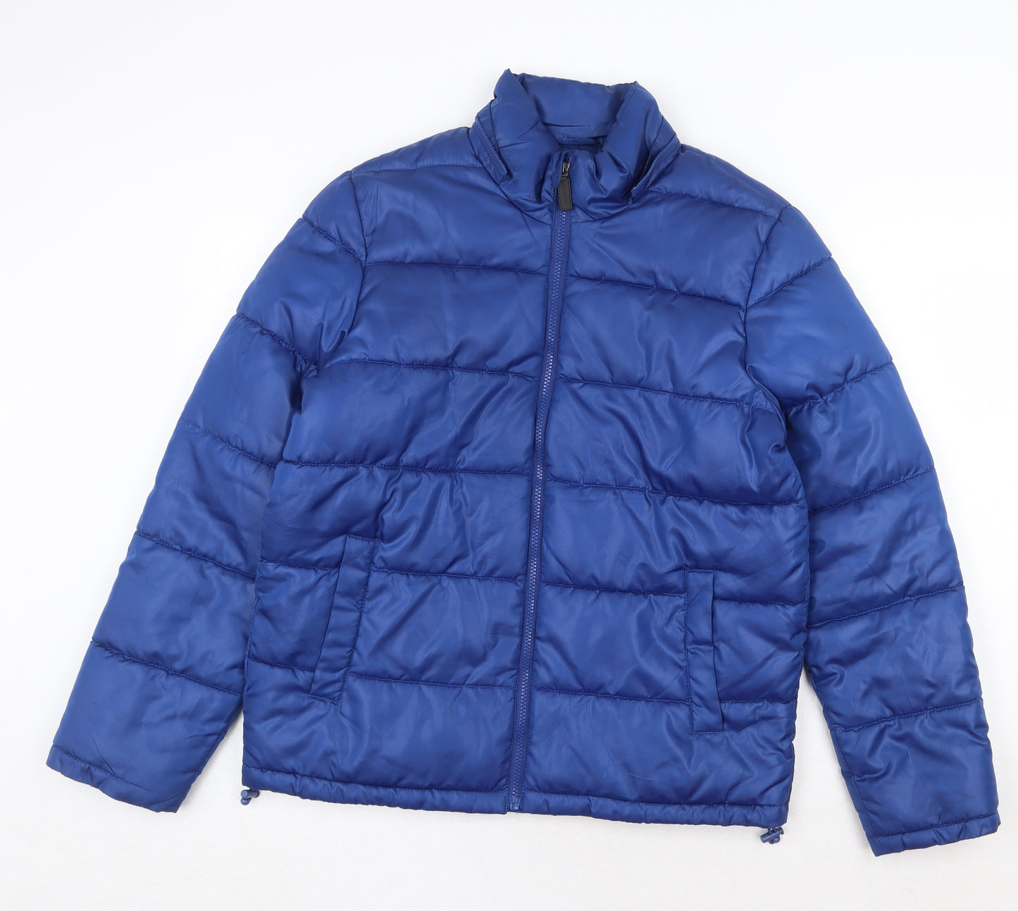 Mango Womens Blue Puffer Jacket Jacket Size S Zip