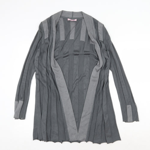 Marks and Spencer Womens Grey V-Neck Acrylic Cardigan Jumper Size 10