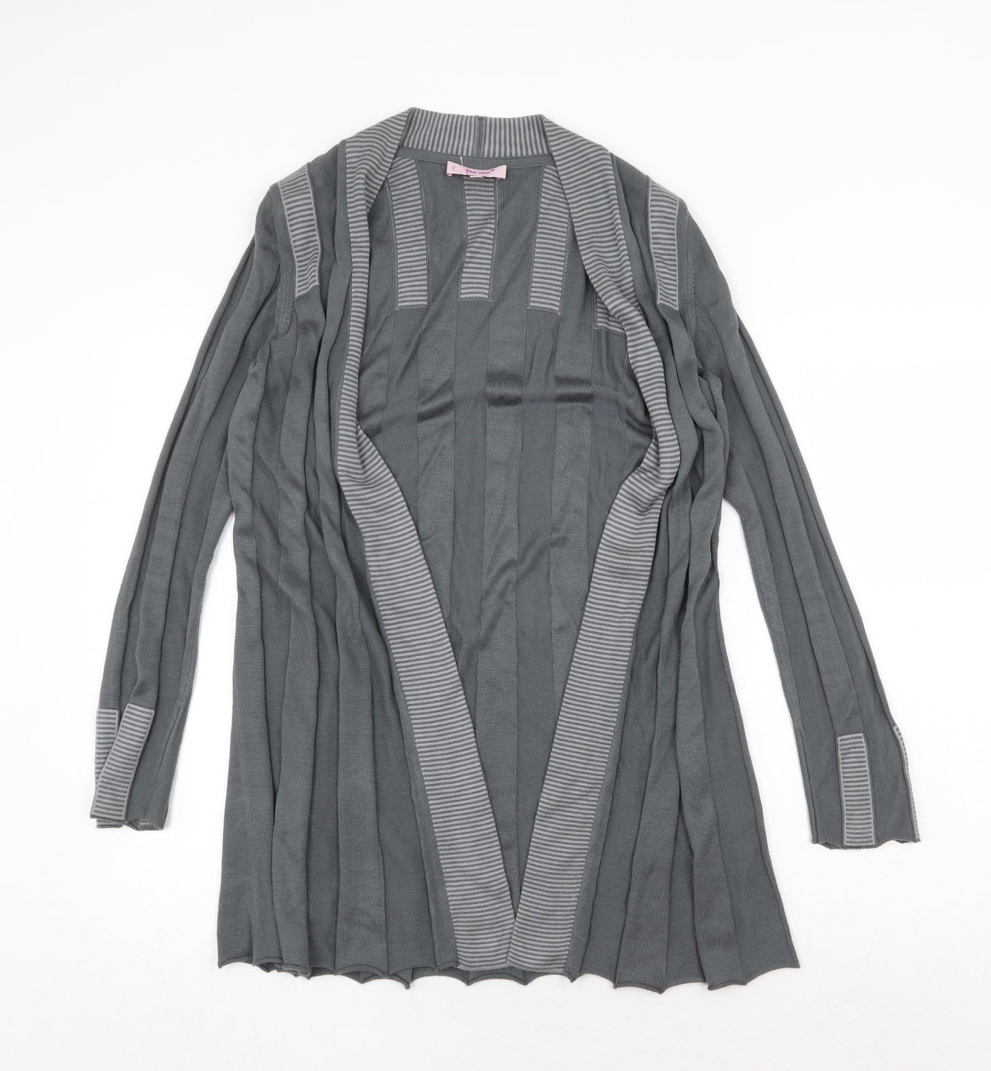 Marks and Spencer Womens Grey V-Neck Acrylic Cardigan Jumper Size 10