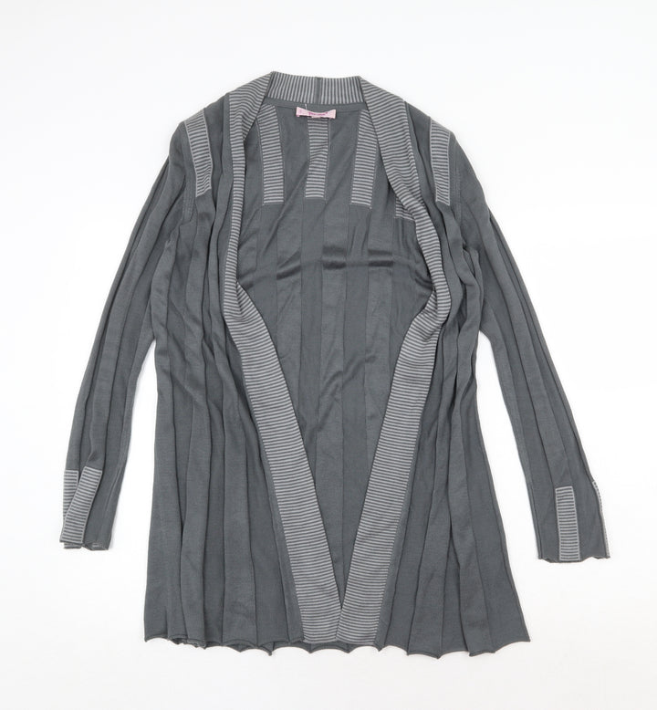 Marks and Spencer Womens Grey V-Neck Acrylic Cardigan Jumper Size 10