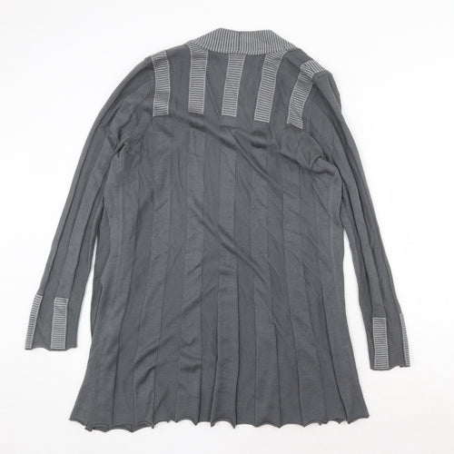 Marks and Spencer Womens Grey V-Neck Acrylic Cardigan Jumper Size 10