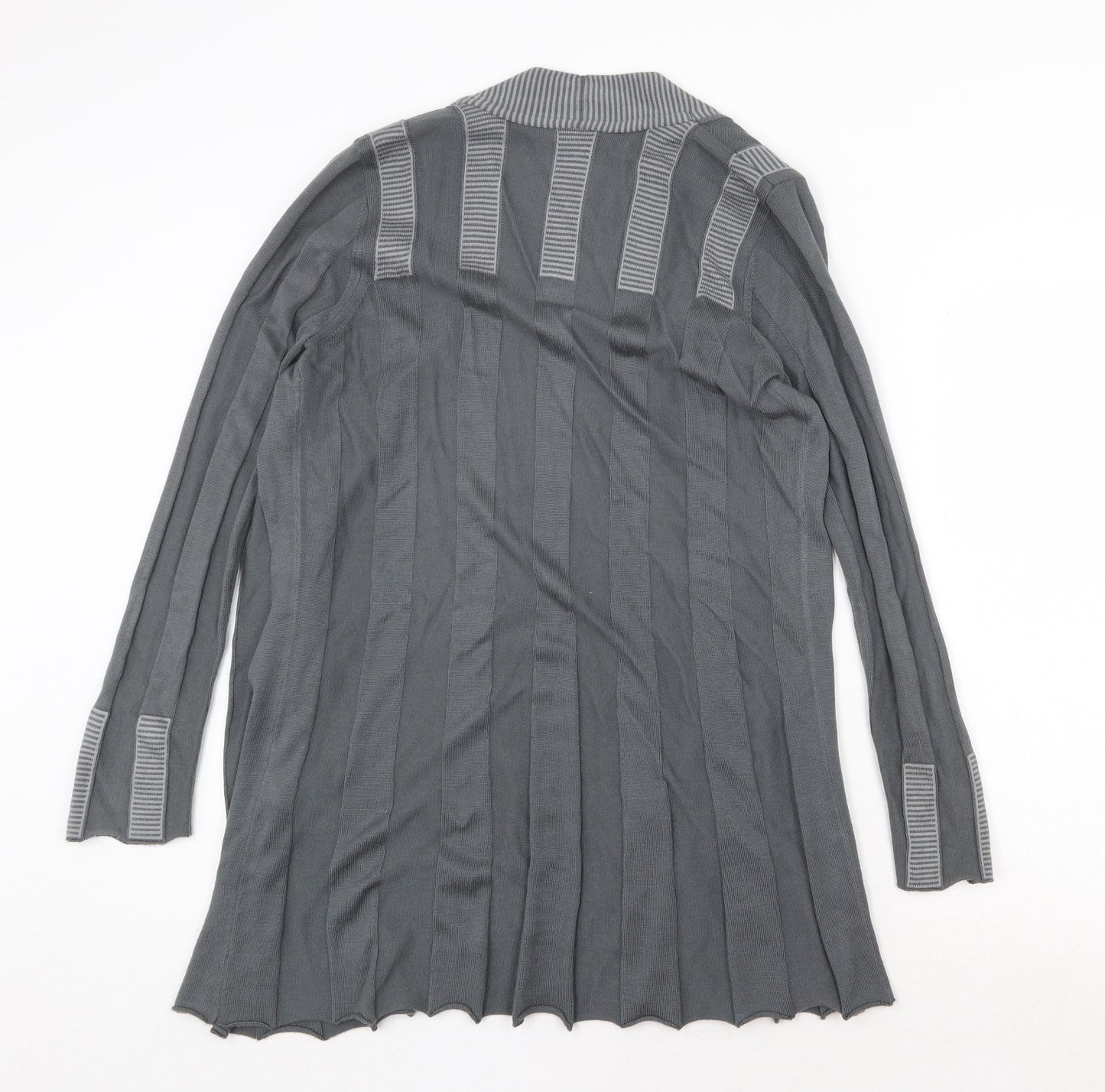 Marks and Spencer Womens Grey V-Neck Acrylic Cardigan Jumper Size 10