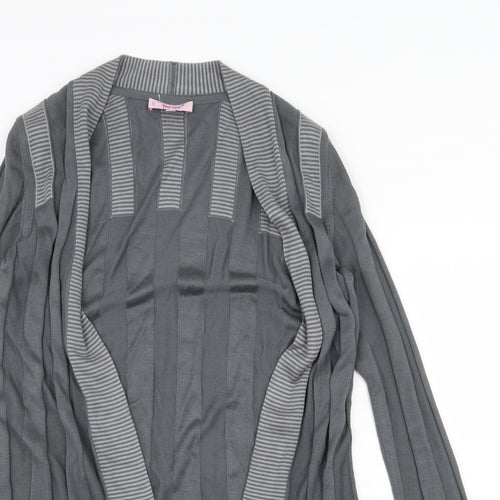 Marks and Spencer Womens Grey V-Neck Acrylic Cardigan Jumper Size 10
