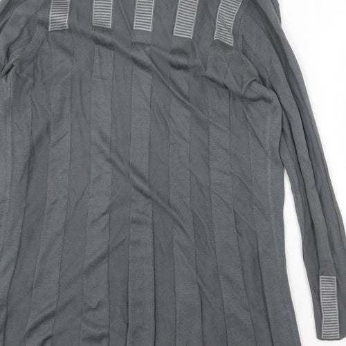 Marks and Spencer Womens Grey V-Neck Acrylic Cardigan Jumper Size 10