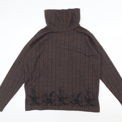 NEXT Womens Brown Geometric Polyester Pullover Sweatshirt Size 12 Pullover