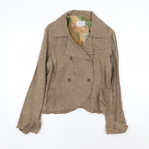 Marks and Spencer Womens Brown Jacket Blazer Size 12 Button