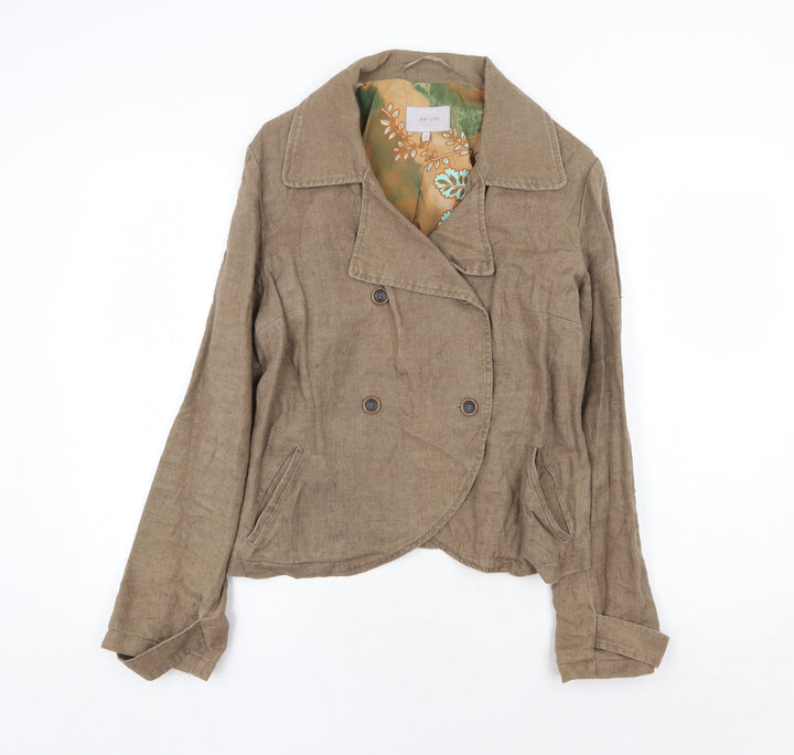 Marks and Spencer Womens Brown Jacket Blazer Size 12 Button