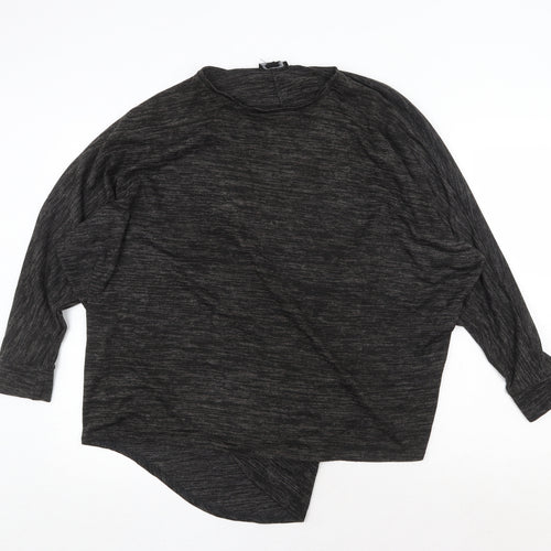 New Look Womens Grey Round Neck Polyester Pullover Jumper Size M