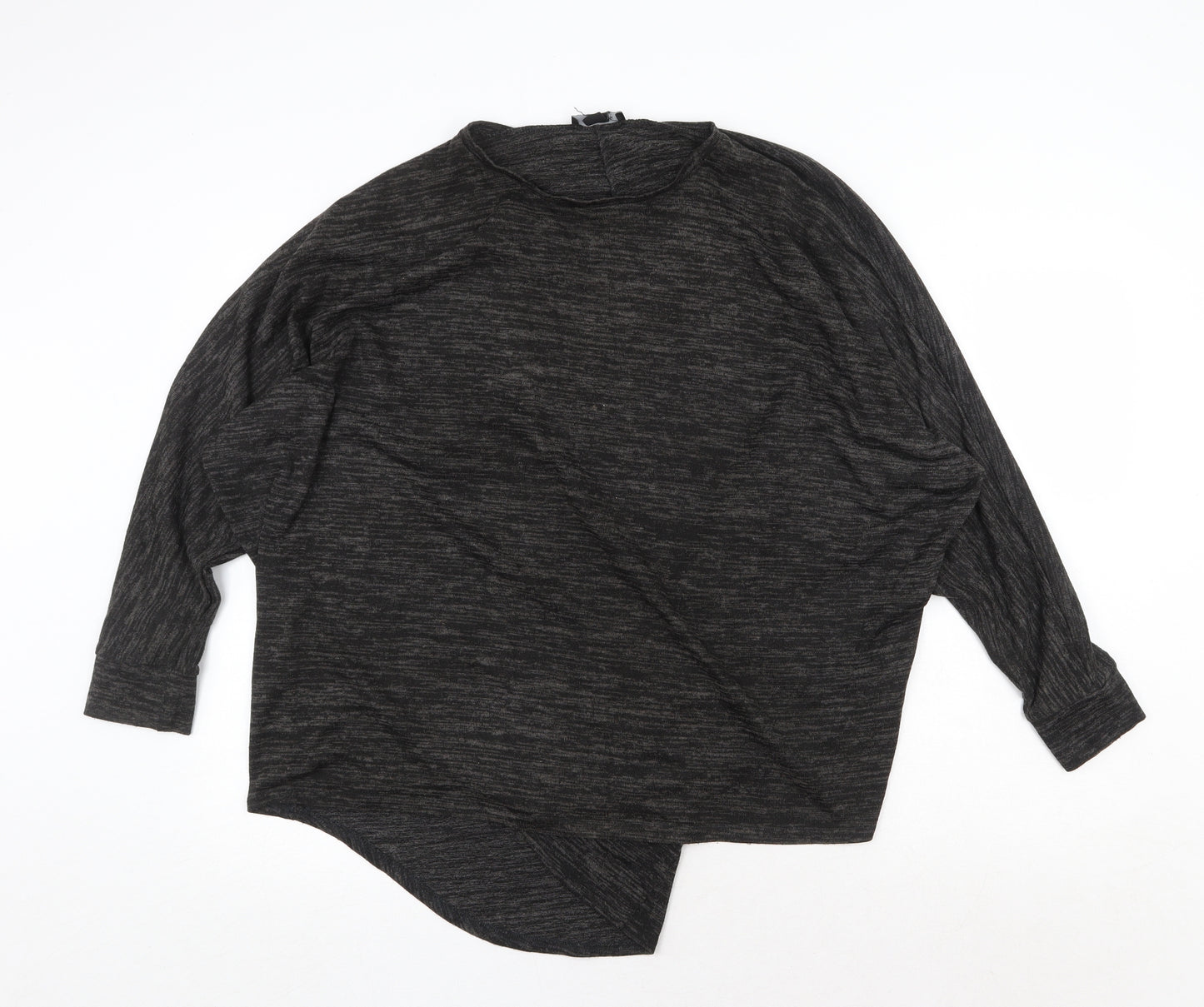 New Look Womens Grey Round Neck Polyester Pullover Jumper Size M