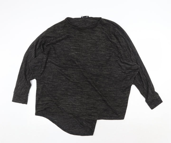 New Look Womens Grey Round Neck Polyester Pullover Jumper Size M