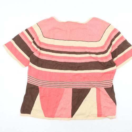 Country Casuals Womens Multicoloured Round Neck Geometric Viscose Pullover Jumper Size L