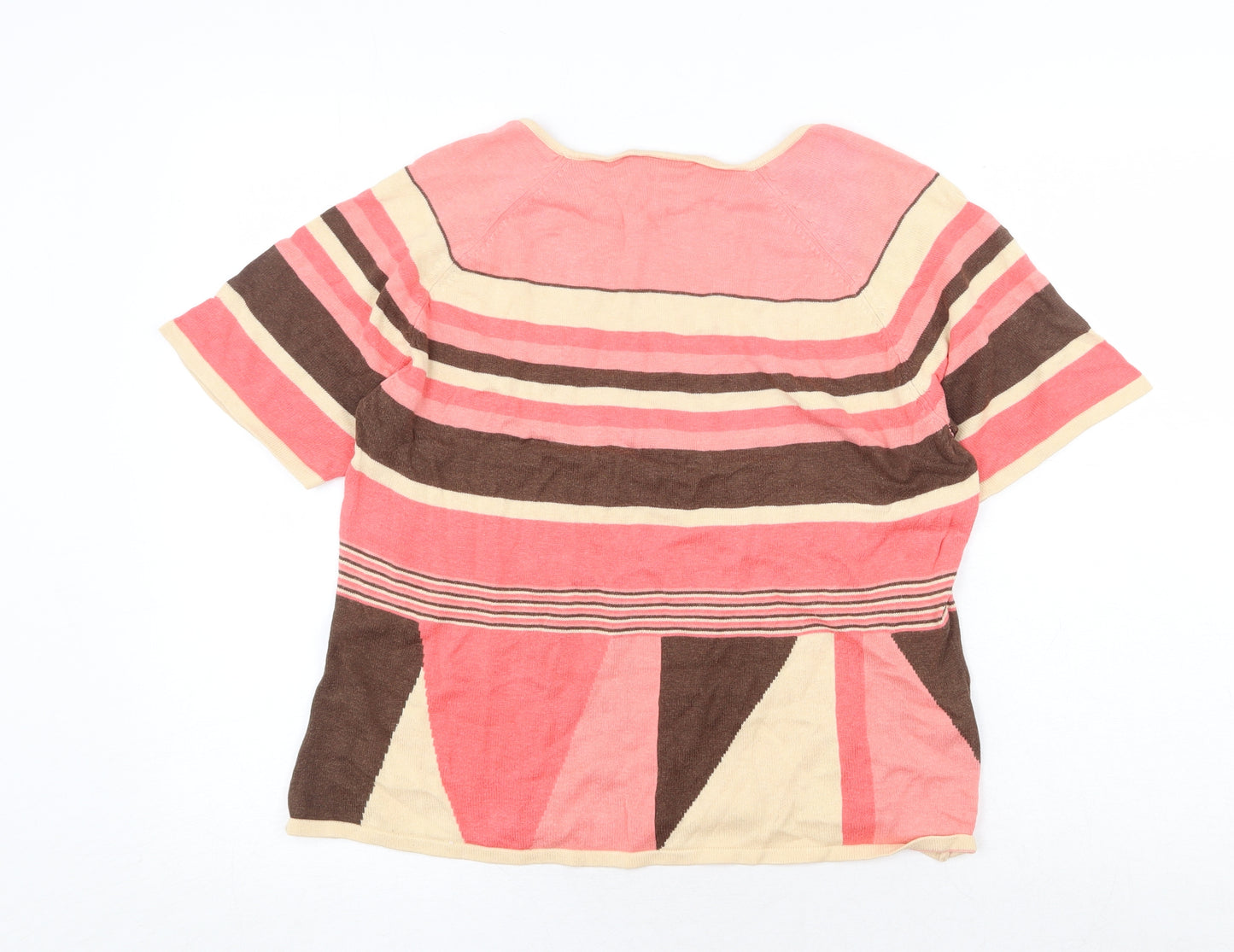 Country Casuals Womens Multicoloured Round Neck Geometric Viscose Pullover Jumper Size L