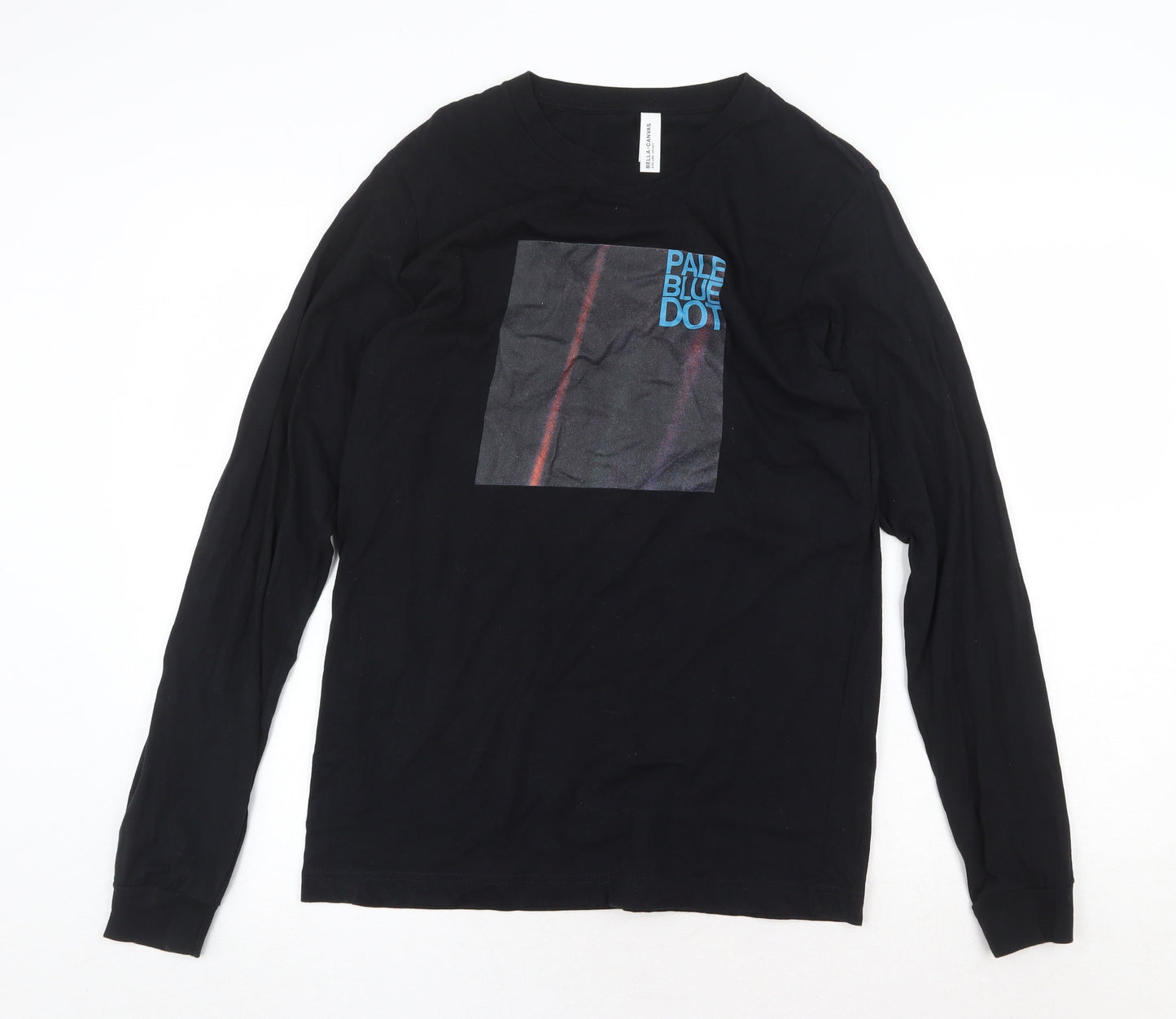 Bella + Canvas Mens Black Cotton T-Shirt Size M Round Neck