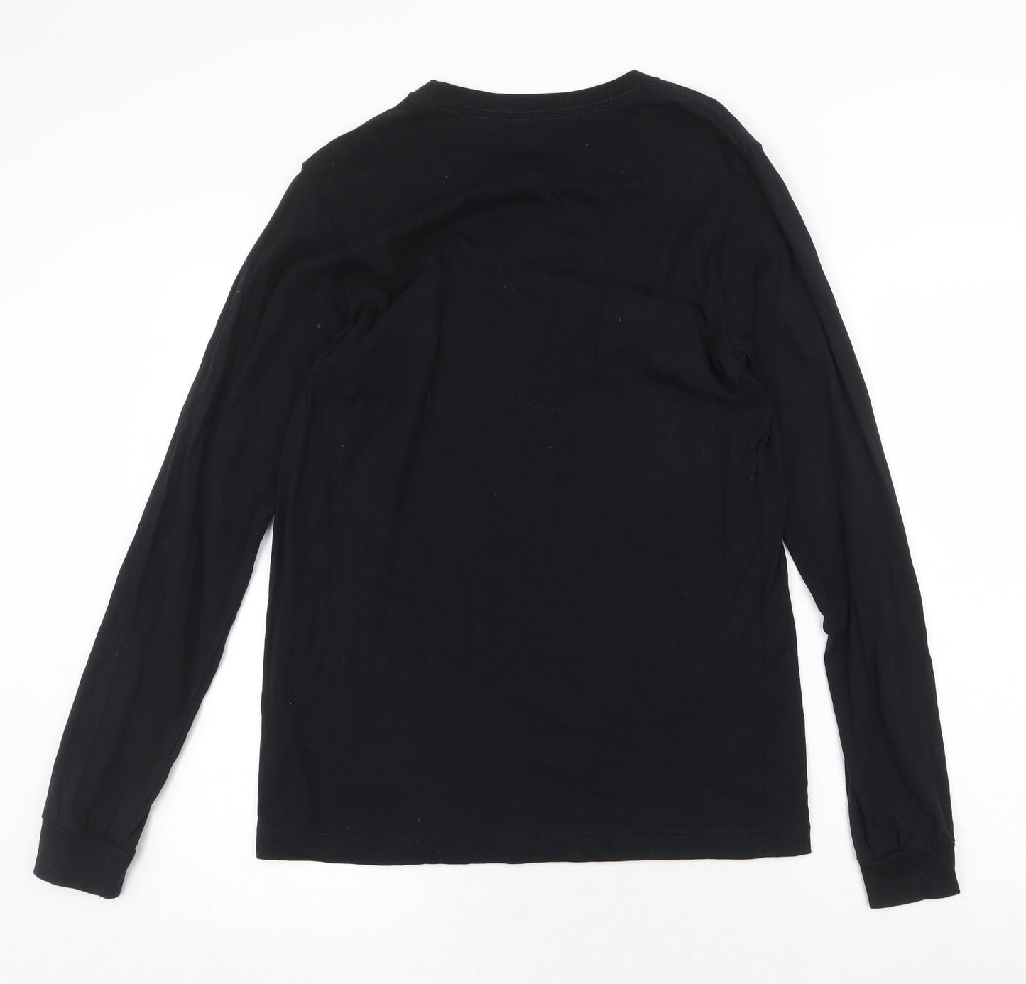 Bella + Canvas Mens Black Cotton T-Shirt Size M Round Neck