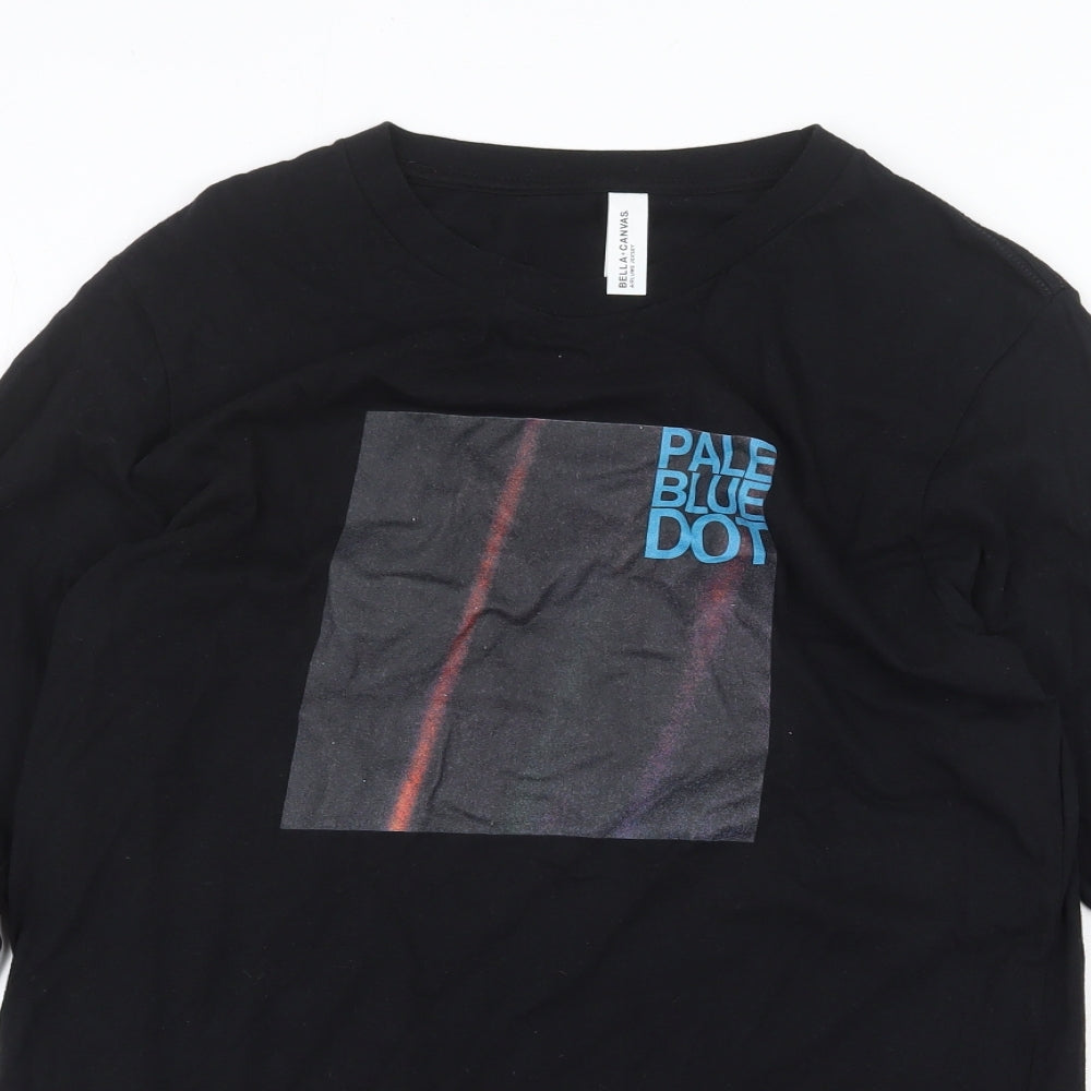 Bella + Canvas Mens Black Cotton T-Shirt Size M Round Neck