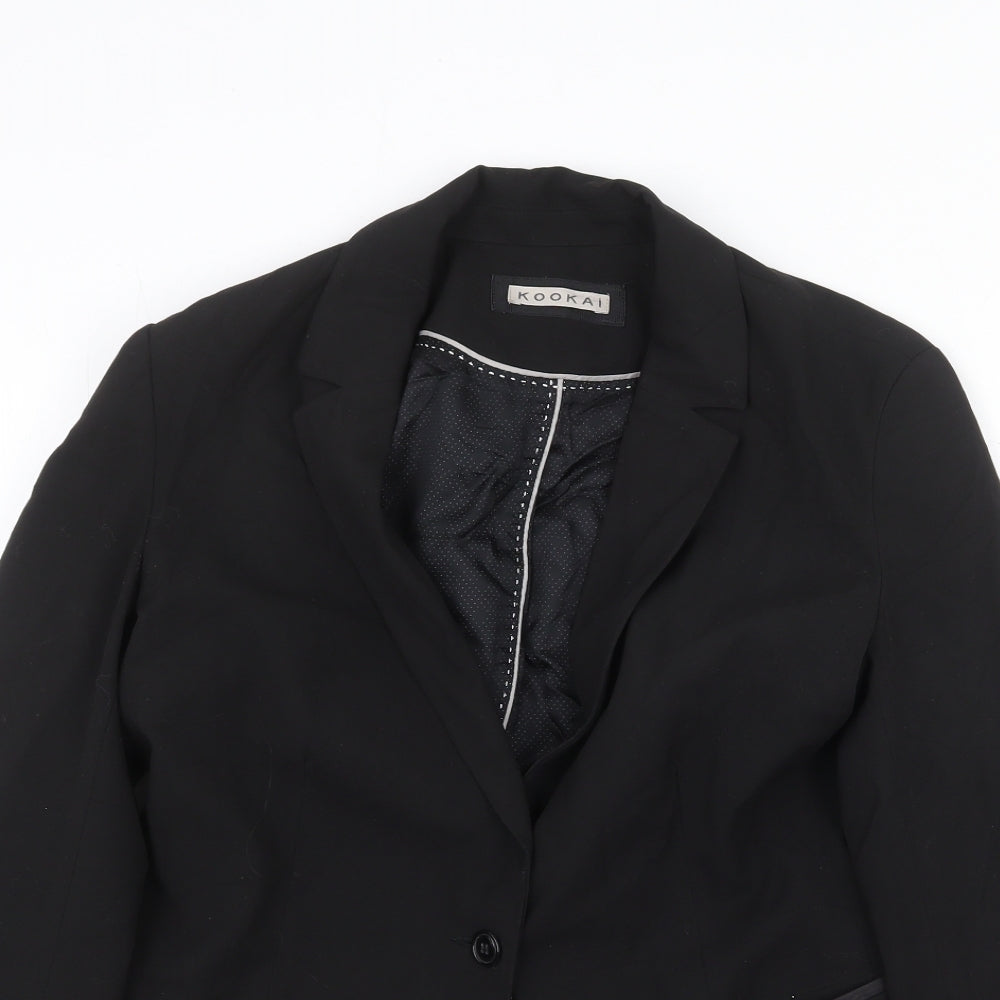 Kookai Womens Black Jacket Blazer Size 10 Button