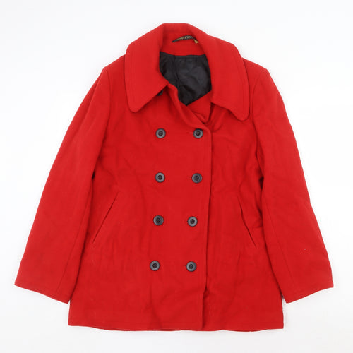 Marks and Spencer Womens Red Jacket Size 10 Button