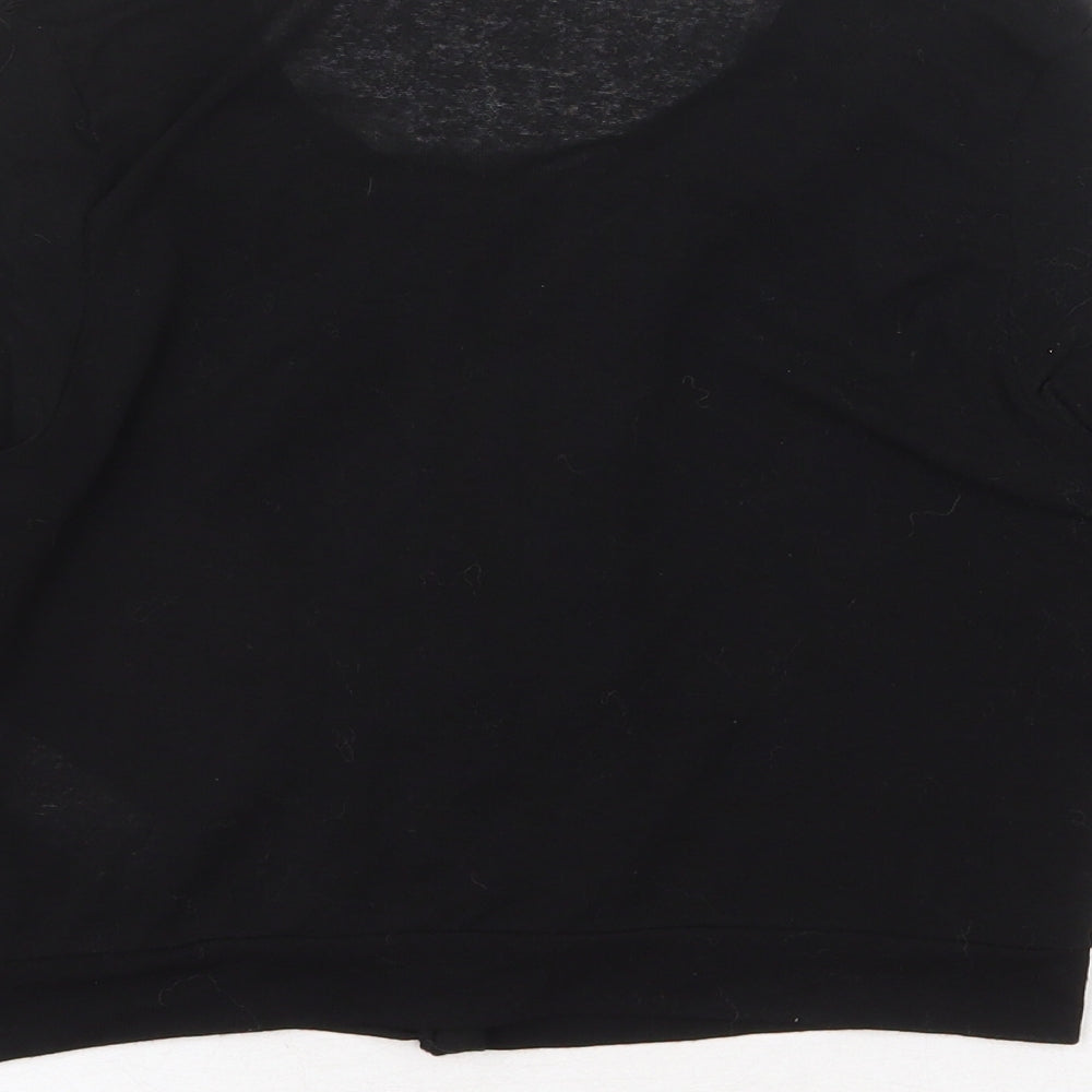 New Look Womens Black Scoop Neck Polyester Cardigan Jumper Size 12