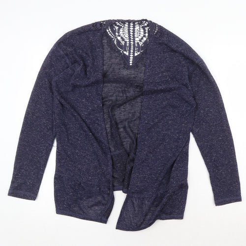 Marks and Spencer Womens Blue V-Neck Polyester Cardigan Jumper Size 12