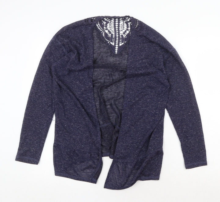 Marks and Spencer Womens Blue V-Neck Polyester Cardigan Jumper Size 12