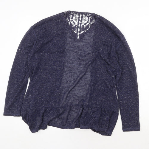 Marks and Spencer Womens Blue V-Neck Polyester Cardigan Jumper Size 12