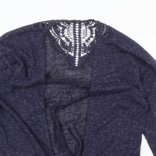 Marks and Spencer Womens Blue V-Neck Polyester Cardigan Jumper Size 12