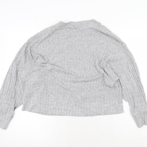 Marks and Spencer Womens Grey Round Neck Viscose Pullover Jumper Size 10
