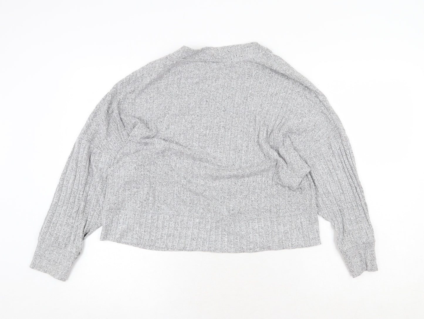 Marks and Spencer Womens Grey Round Neck Viscose Pullover Jumper Size 10