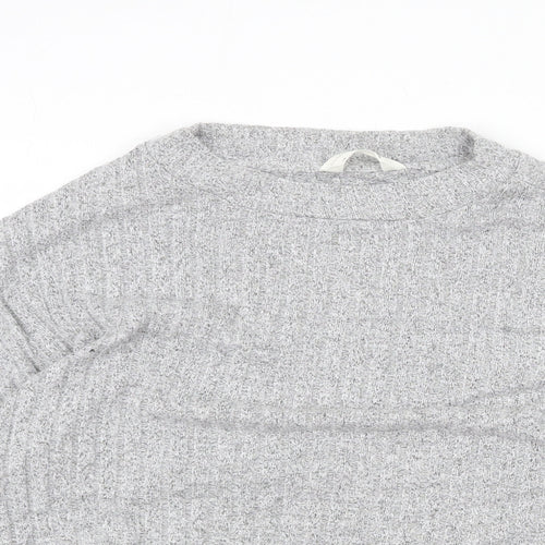 Marks and Spencer Womens Grey Round Neck Viscose Pullover Jumper Size 10