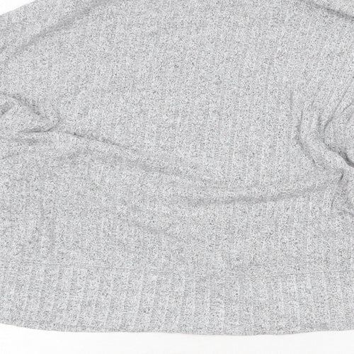 Marks and Spencer Womens Grey Round Neck Viscose Pullover Jumper Size 10