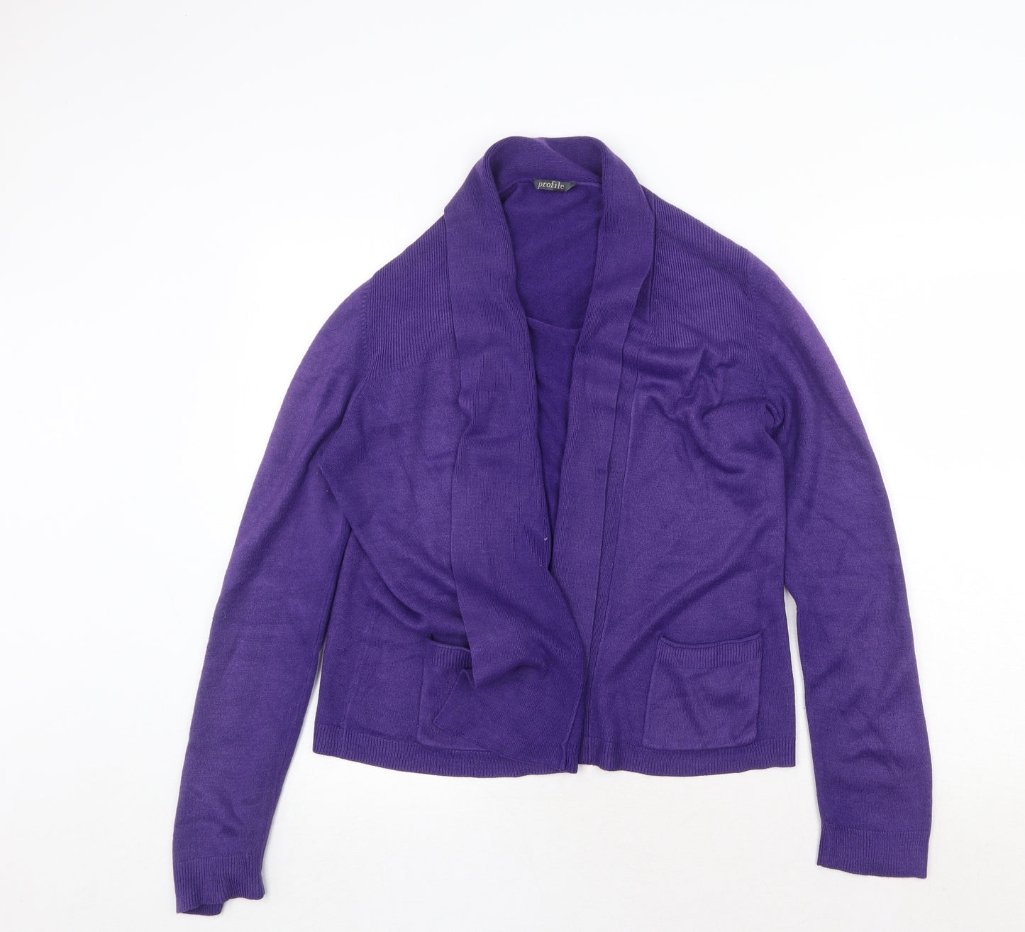 BHS Womens Purple V-Neck Acrylic Cardigan Jumper Size 16