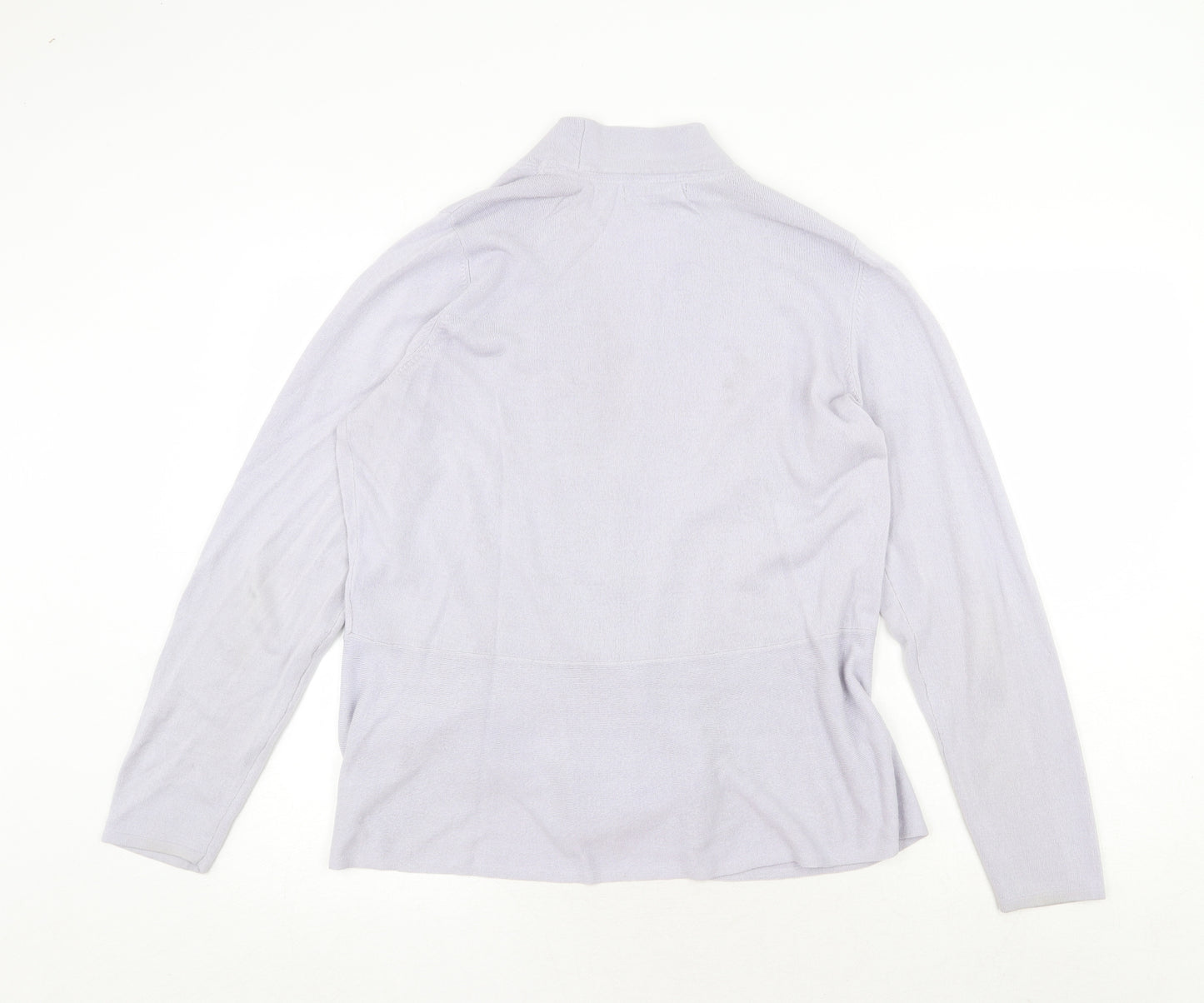Marks and Spencer Womens Purple V-Neck Acrylic Cardigan Jumper Size 18