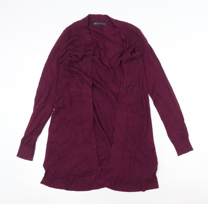 Marks and Spencer Womens Purple V-Neck Viscose Cardigan Jumper Size S