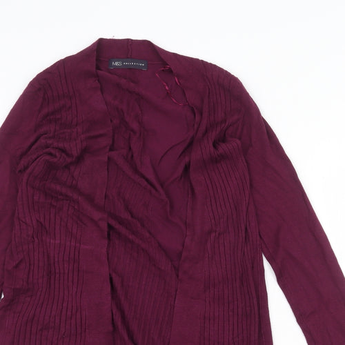 Marks and Spencer Womens Purple V-Neck Viscose Cardigan Jumper Size S