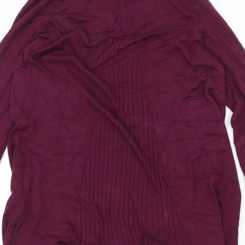Marks and Spencer Womens Purple V-Neck Viscose Cardigan Jumper Size S