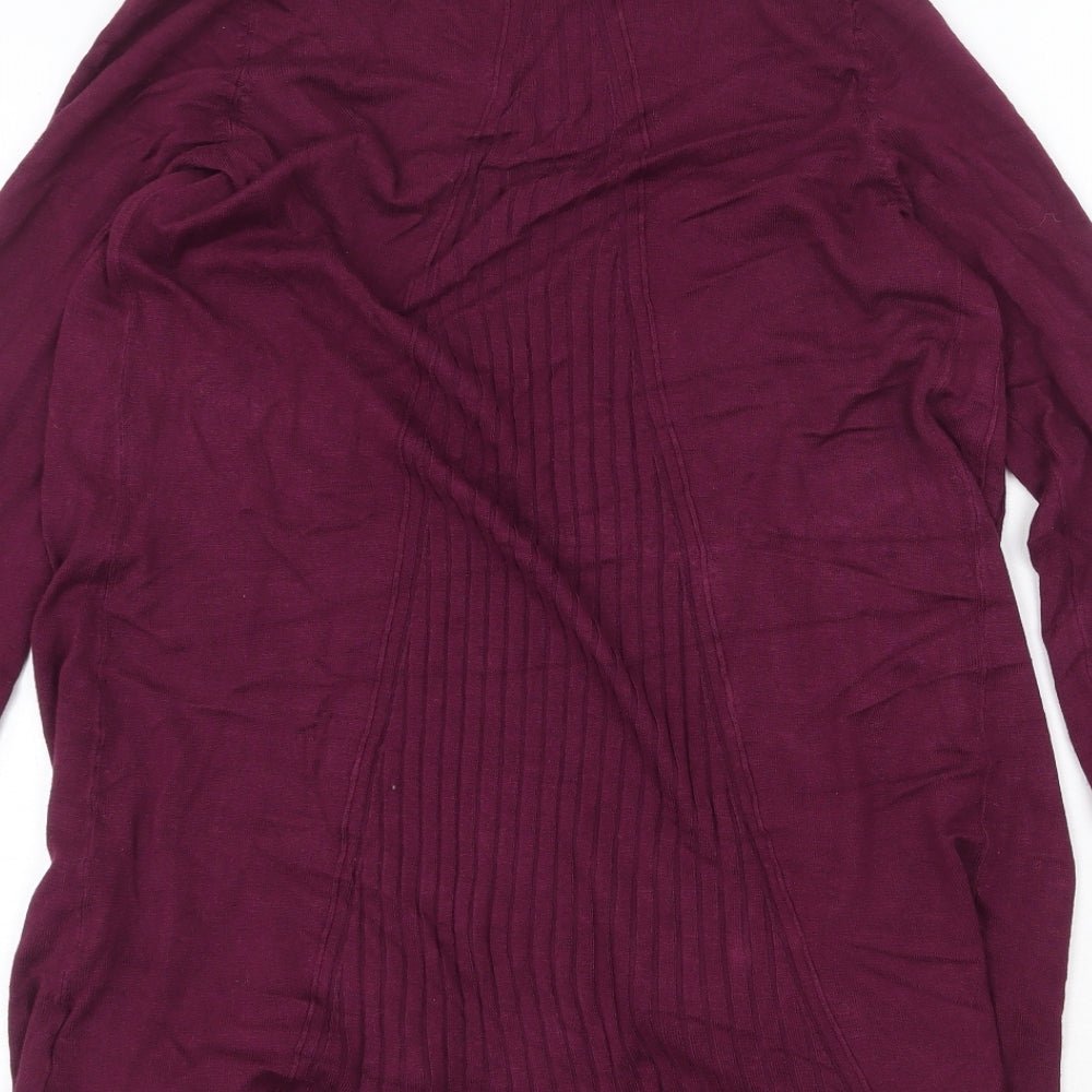 Marks and Spencer Womens Purple V-Neck Viscose Cardigan Jumper Size S