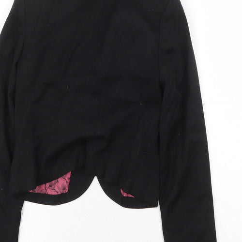 H&M Womens Black Jacket Blazer Size 8 Button