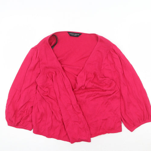 Dorothy Perkins Womens Pink V-Neck Cotton Cardigan Jumper Size 14