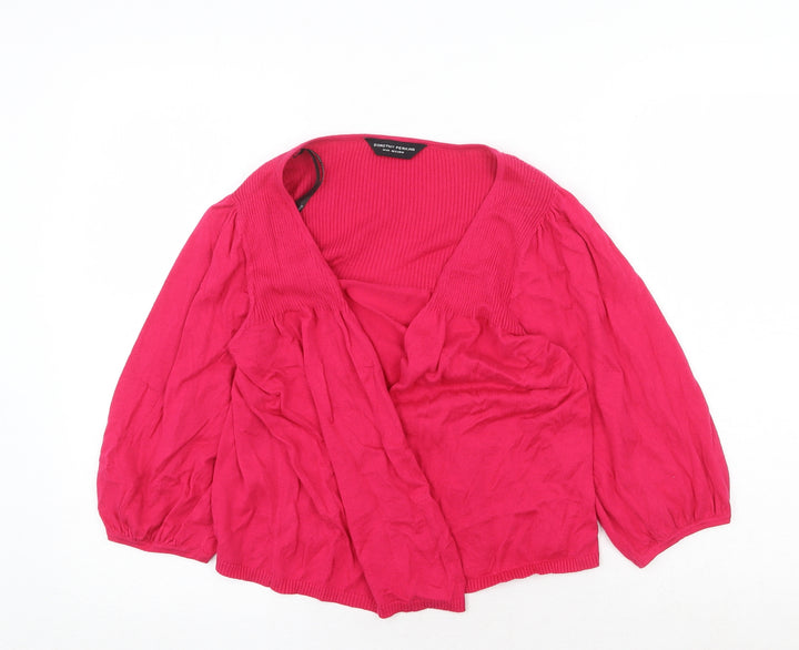 Dorothy Perkins Womens Pink V-Neck Cotton Cardigan Jumper Size 14