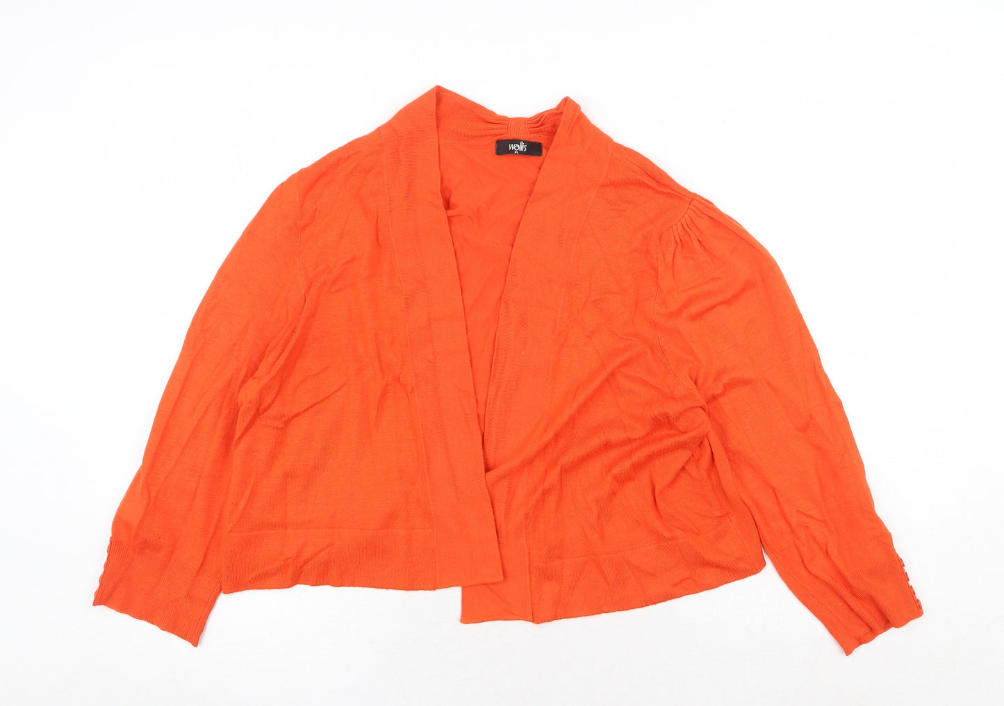 Wallis Womens Orange V-Neck Viscose Cardigan Jumper Size XL