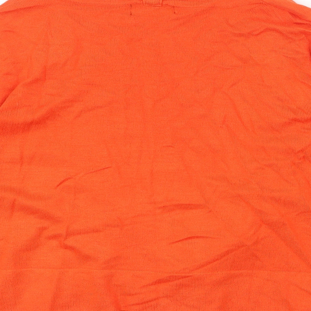 Wallis Womens Orange V-Neck Viscose Cardigan Jumper Size XL