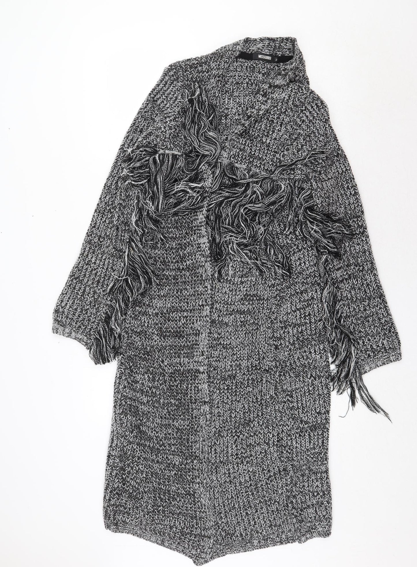 Missguided Womens Grey V-Neck Acrylic Cardigan Jumper Size M