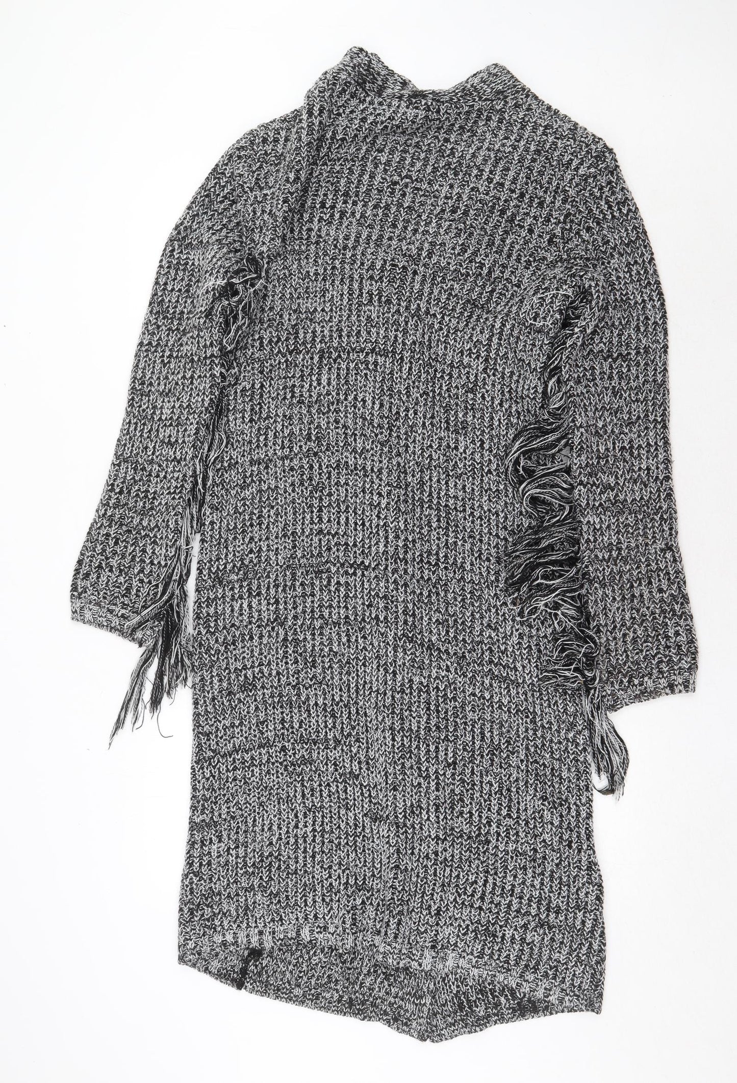 Missguided Womens Grey V-Neck Acrylic Cardigan Jumper Size M