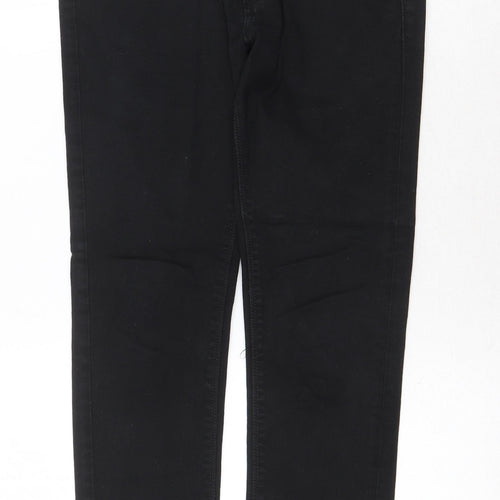 River Island Womens Black Cotton Straight Jeans Size 30 in Regular Zip