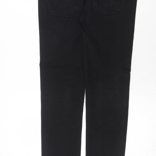River Island Womens Black Cotton Straight Jeans Size 30 in Regular Zip