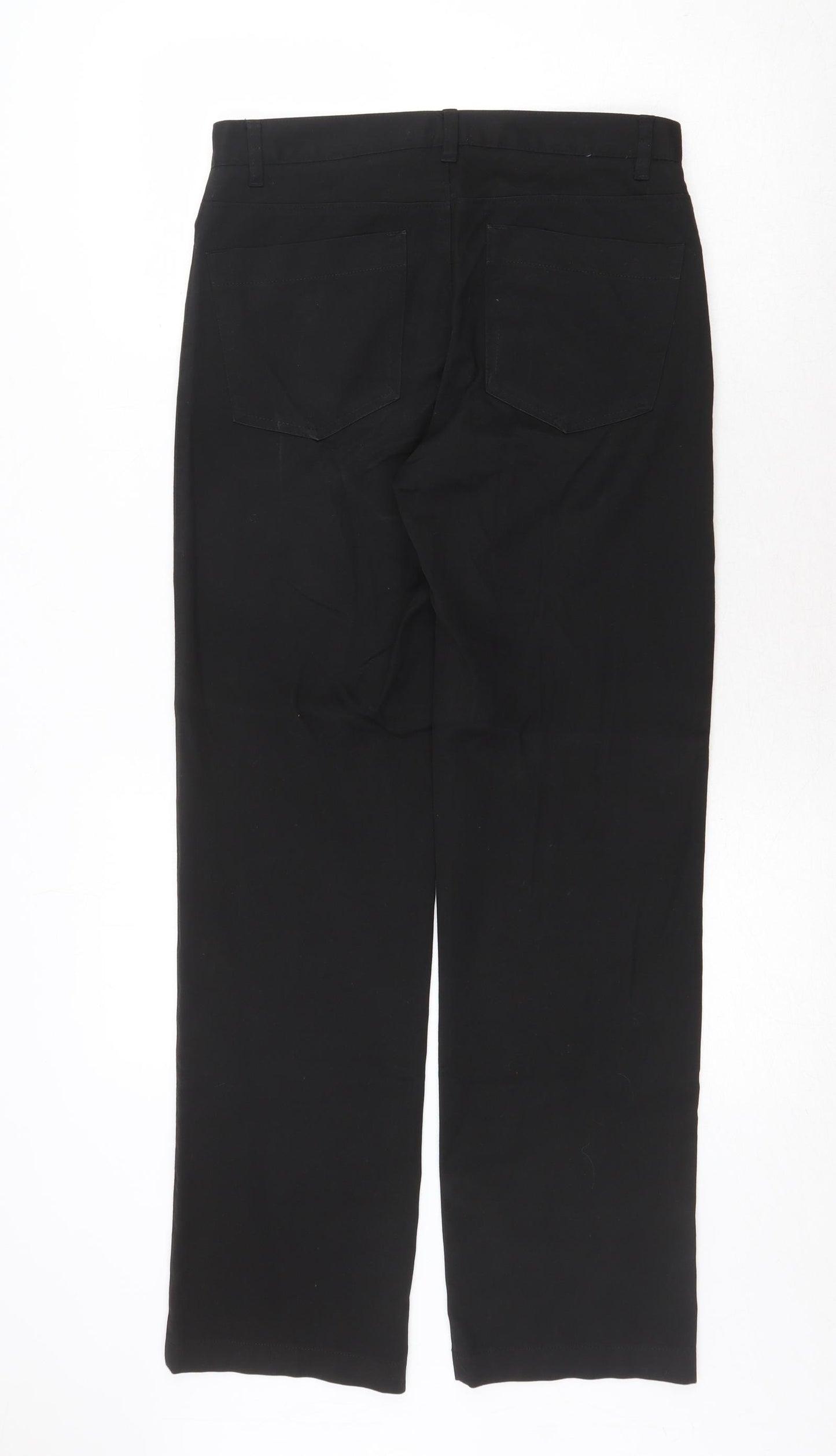 NEXT Mens Black Polyester Trousers Size 28 in Regular Zip