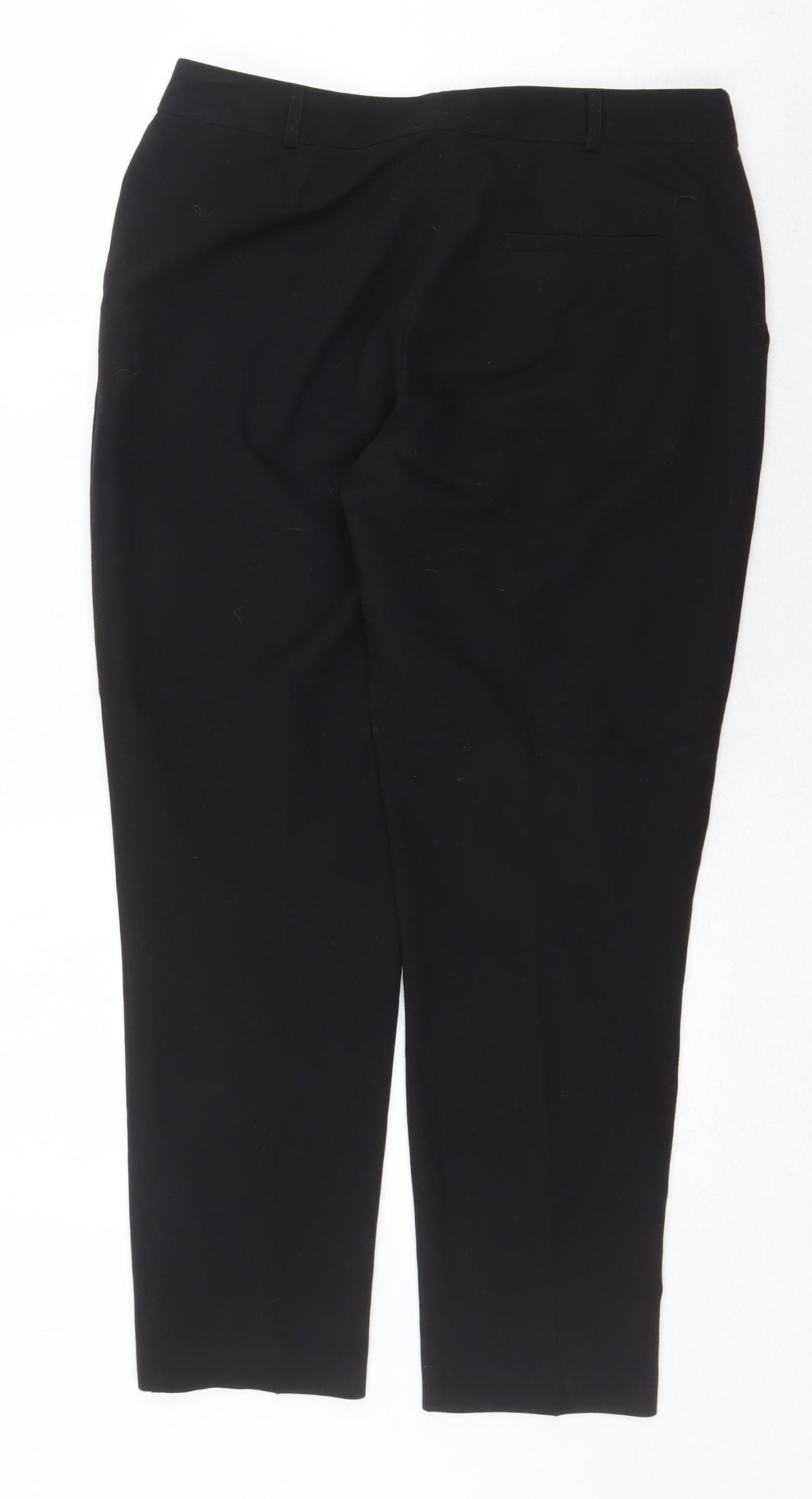 Dorothy Perkins Womens Black Polyester Trousers Size 10 Regular Zip