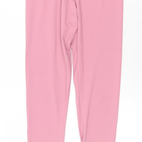 Misspap Womens Pink Polyester Jogger Leggings Size 10 Regular Pullover