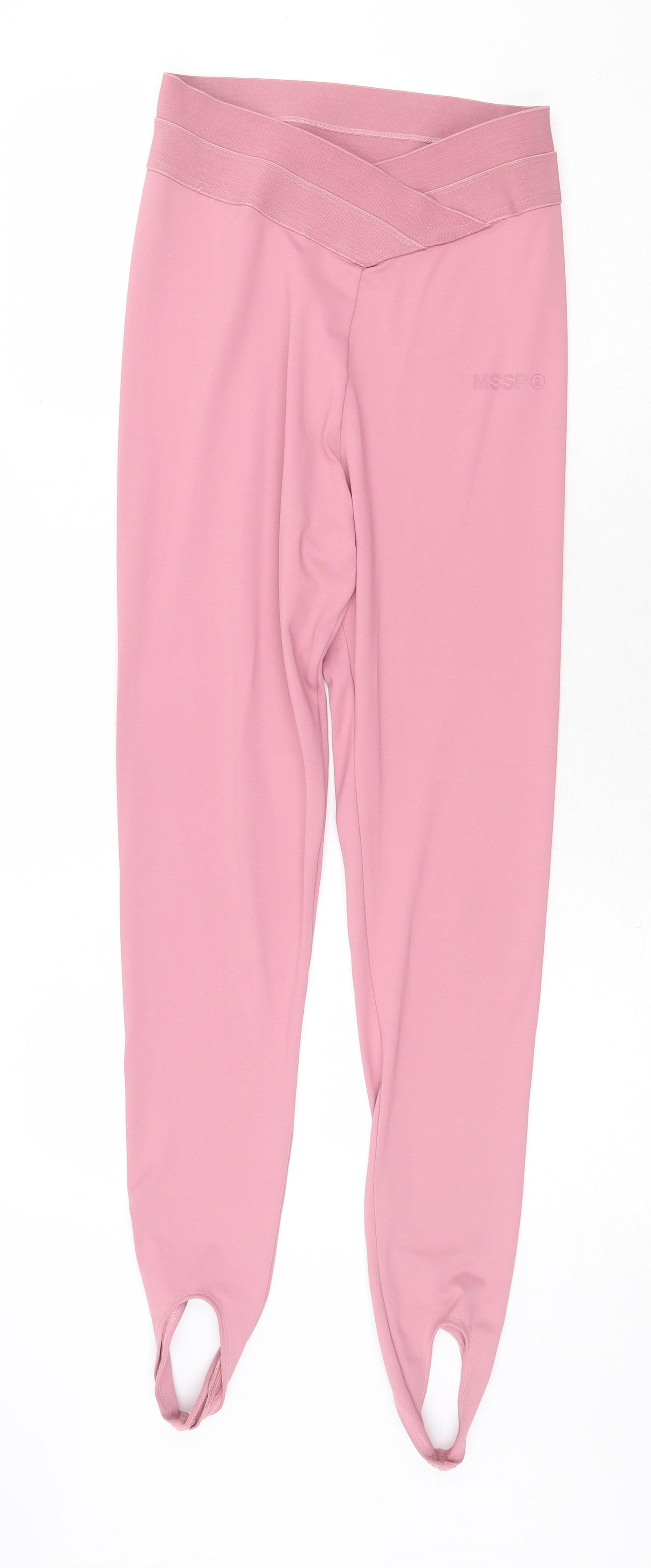 Misspap Womens Pink Polyester Jogger Leggings Size 10 Regular Pullover